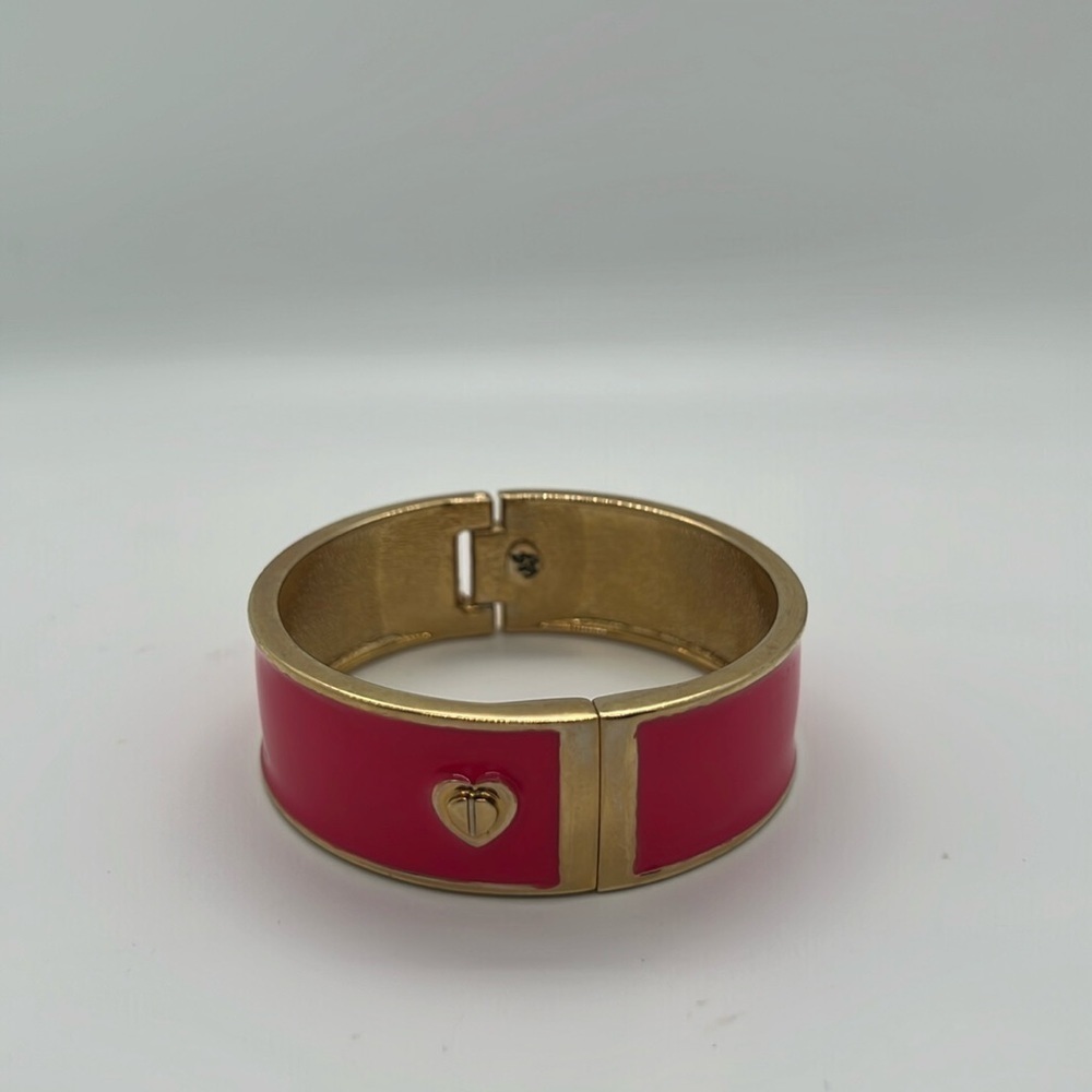 Betsy Johnson status, pink hinged bracelet